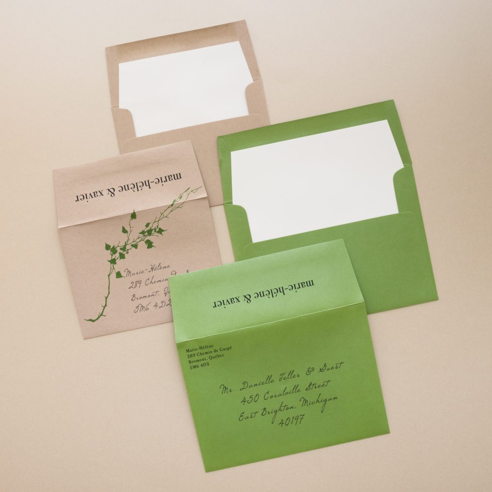 Modern Greenery Wedding Invitation Envelopes