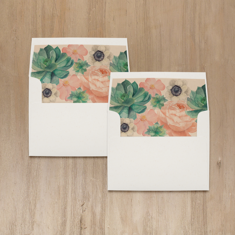 Blush Succulent Thank You Cards