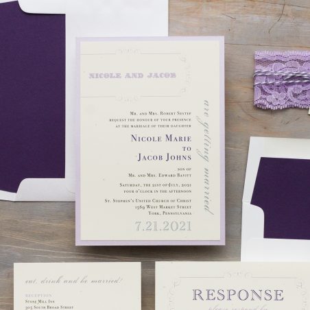 Purple Charmer Wedding Invitations
