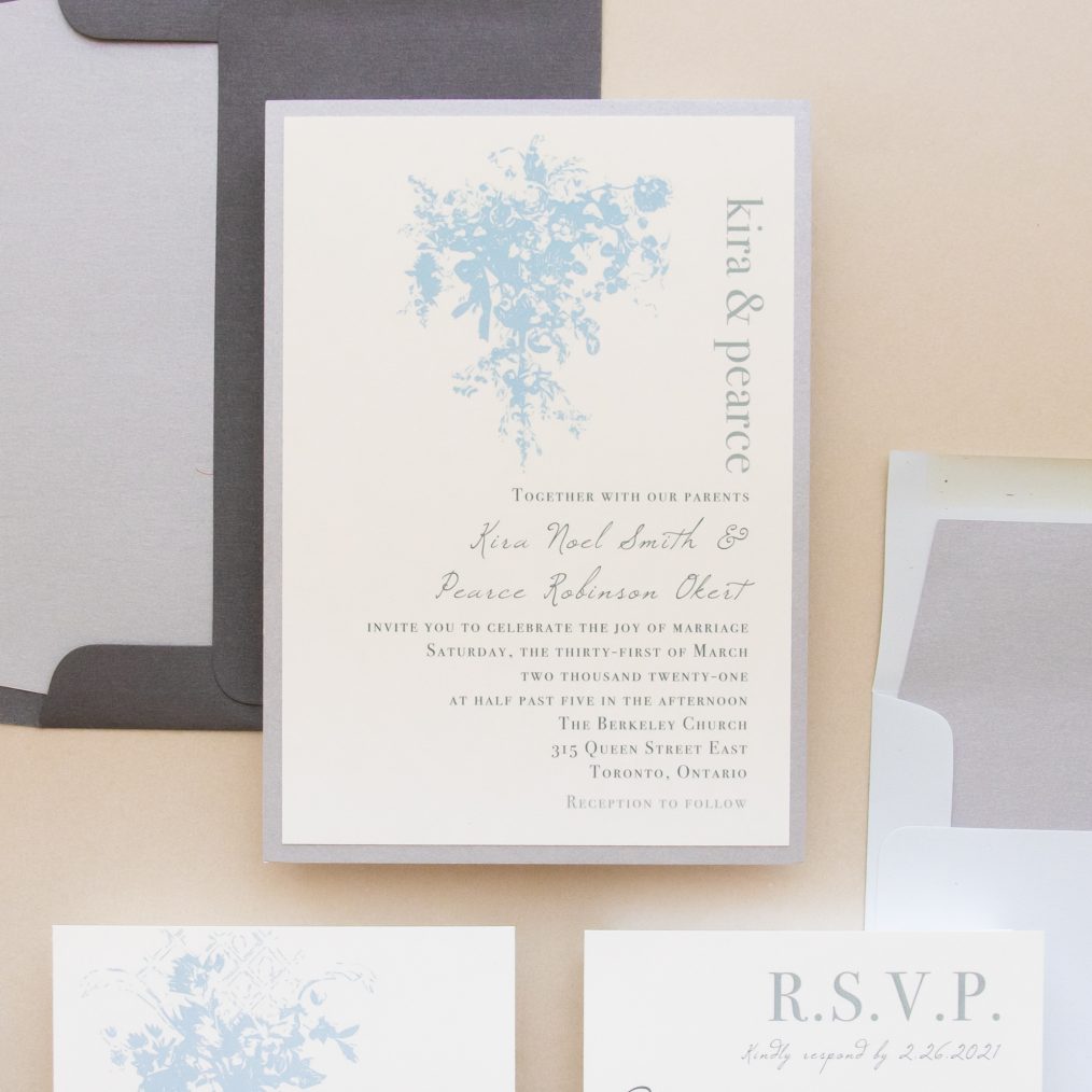 Elegant Blue Wedding Invitations