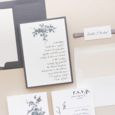 Gray Ivory Wedding Invitations