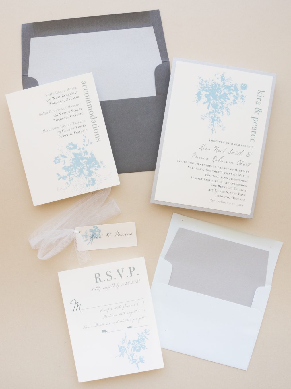 Elegant Blue Wedding Invitations