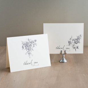 All White Thank You Cards