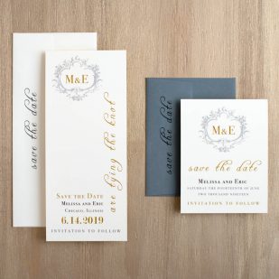 Antique Glitter Save the Dates