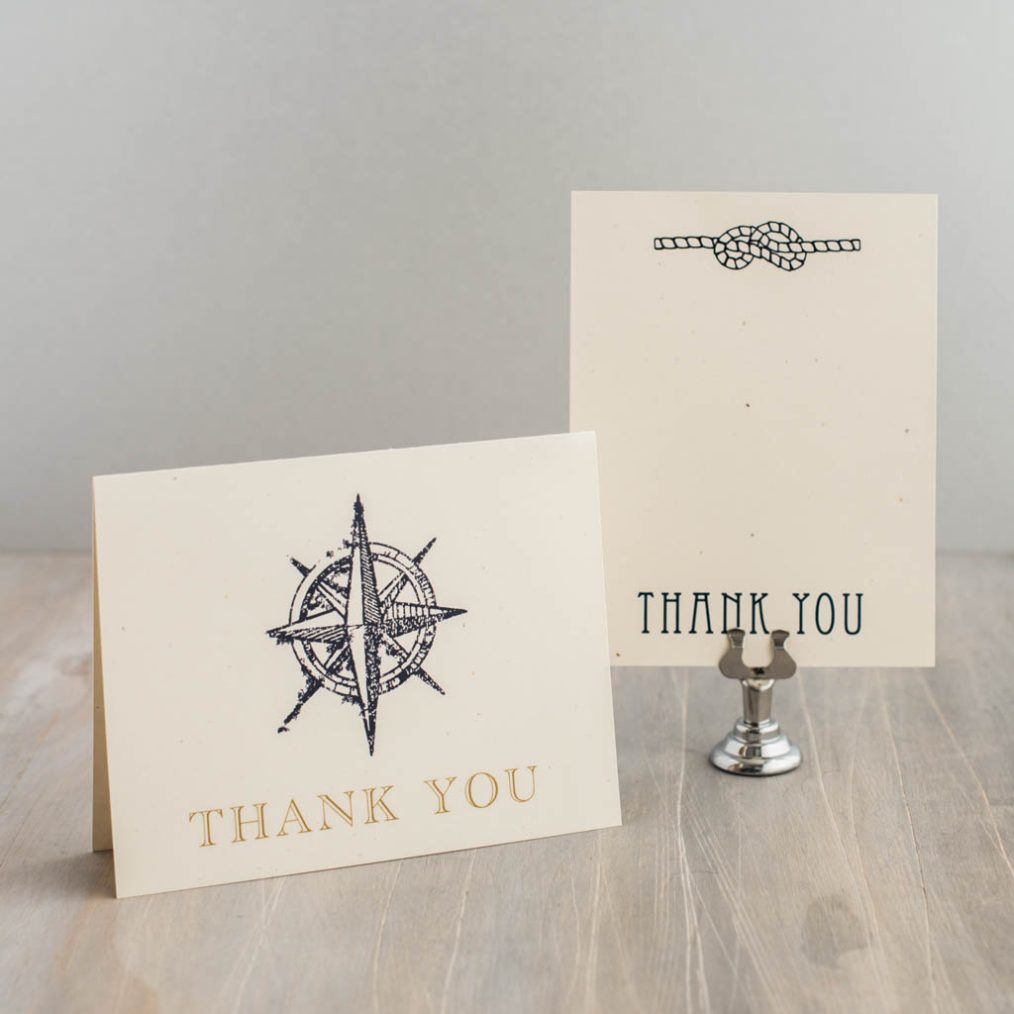 Nautical Themed Wedding Thank You Cards