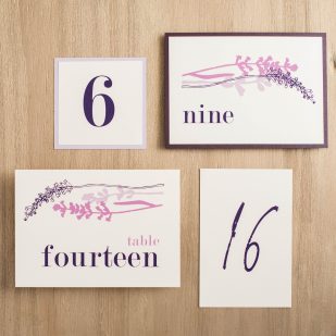 Lavender in Love Flat Table Numbers