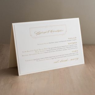 Elegant Ivory Tented Menu Cards