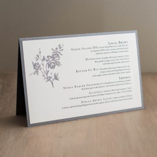 All White Tented Menu Cards