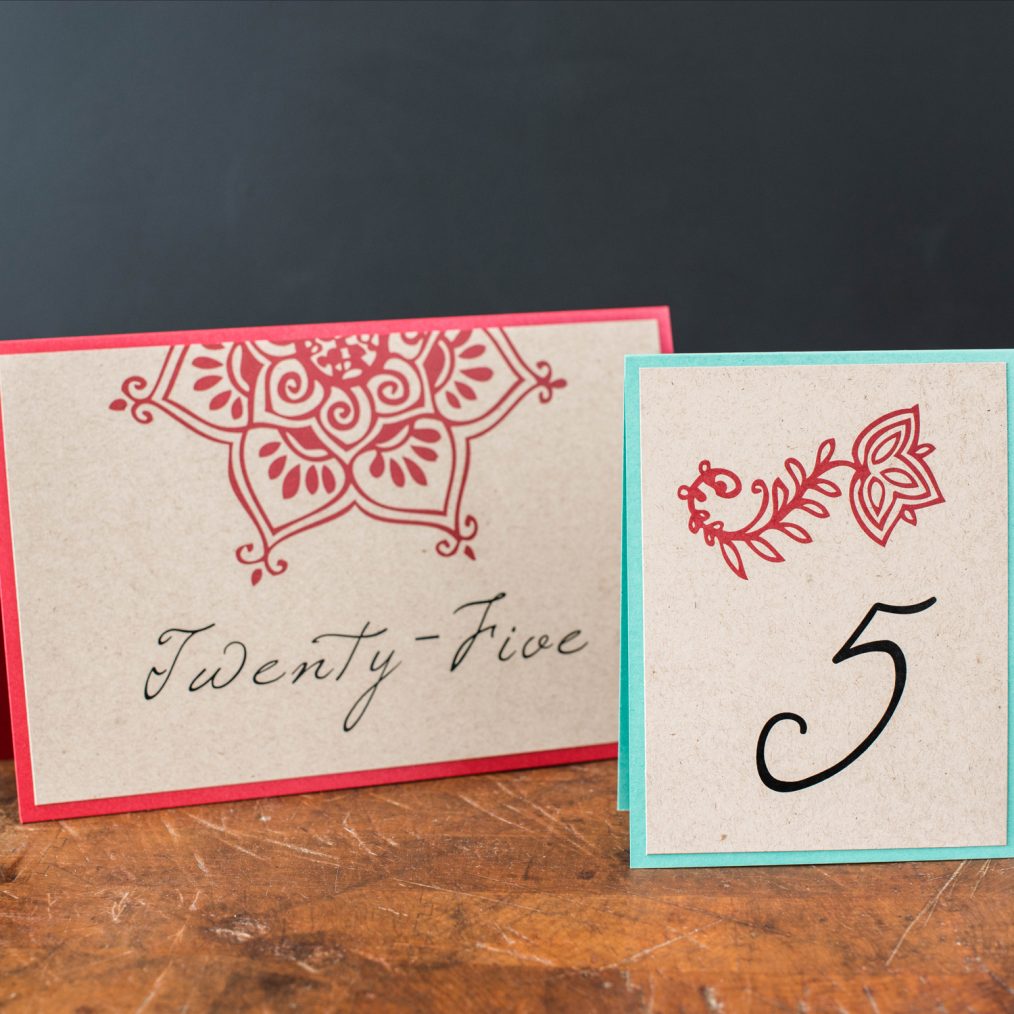 Henna Love Tented Table Numbers
