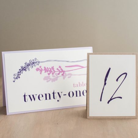 Lavender in Love Tented Table Numbers