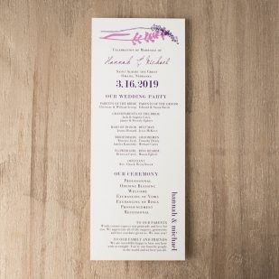 Lavender in Love Flat Ceremony Programs
