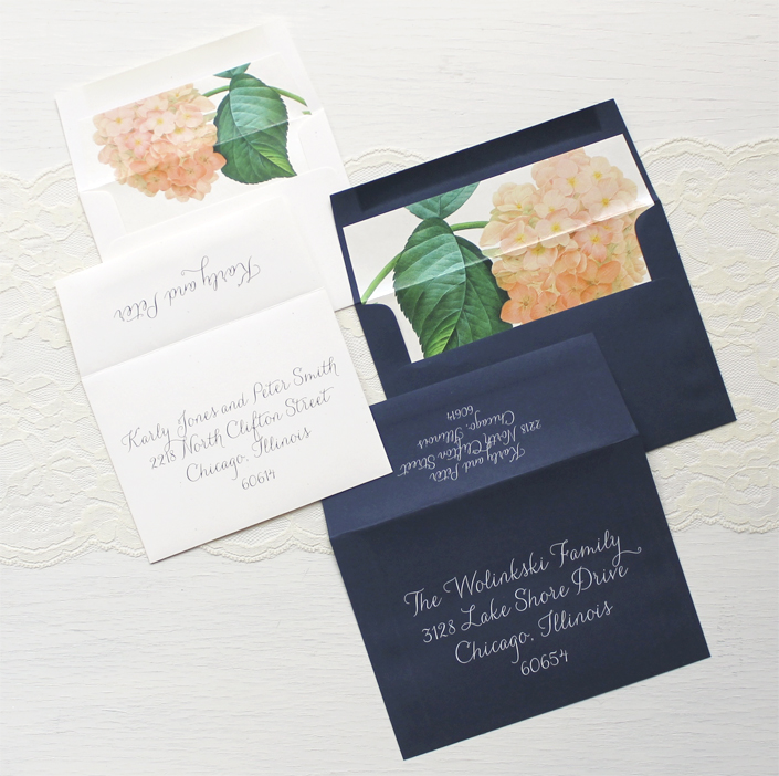 Blush Hydrangea wedding invitations