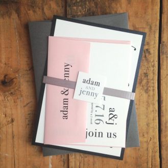 Pink & Gray Urban Elegance Wedding Invitations