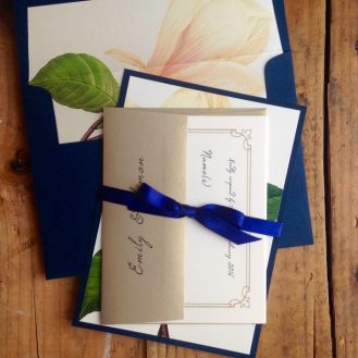 Sweet Magnolia Floral Boho Wedding Invitations by Beacon Lane