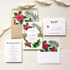 Tropical Floral Wedding Invitations by Beacon Lane