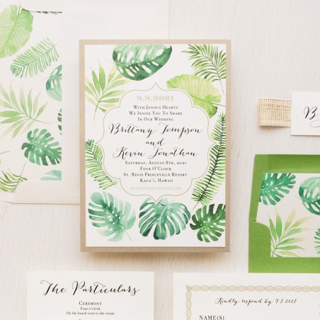 Tropical Green Wedding Invitations