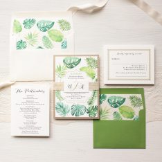 Tropical Green Wedding Invitations | Beacon Lane