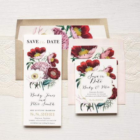 Floral Boho Save the Dates by Beacon Lane