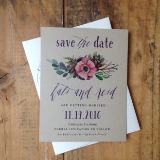 Succulent Script Save The Date by Beacon Lane