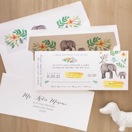 Ellie The Elephant Baby Shower Invites