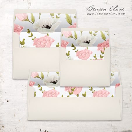 Pink and White Floral Envelope Liner