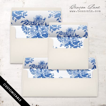 Blue Bouquet Envelope Liner