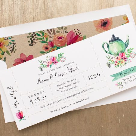Tea Time Baby Shower Invitations