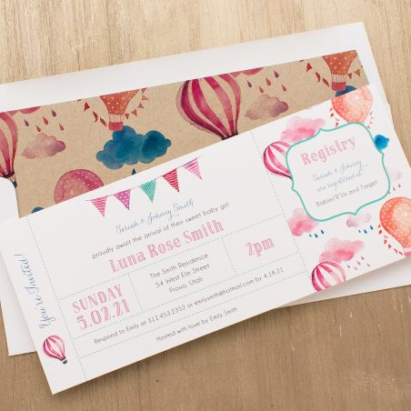 Up In The Air Baby Shower Invitations
