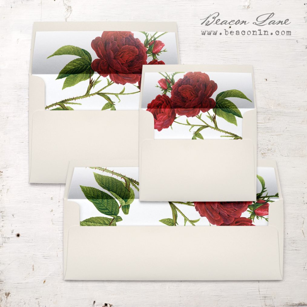 Jewel Tone Rose Envelope Liner