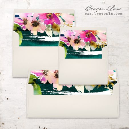 Painted Floral Envelope Liner