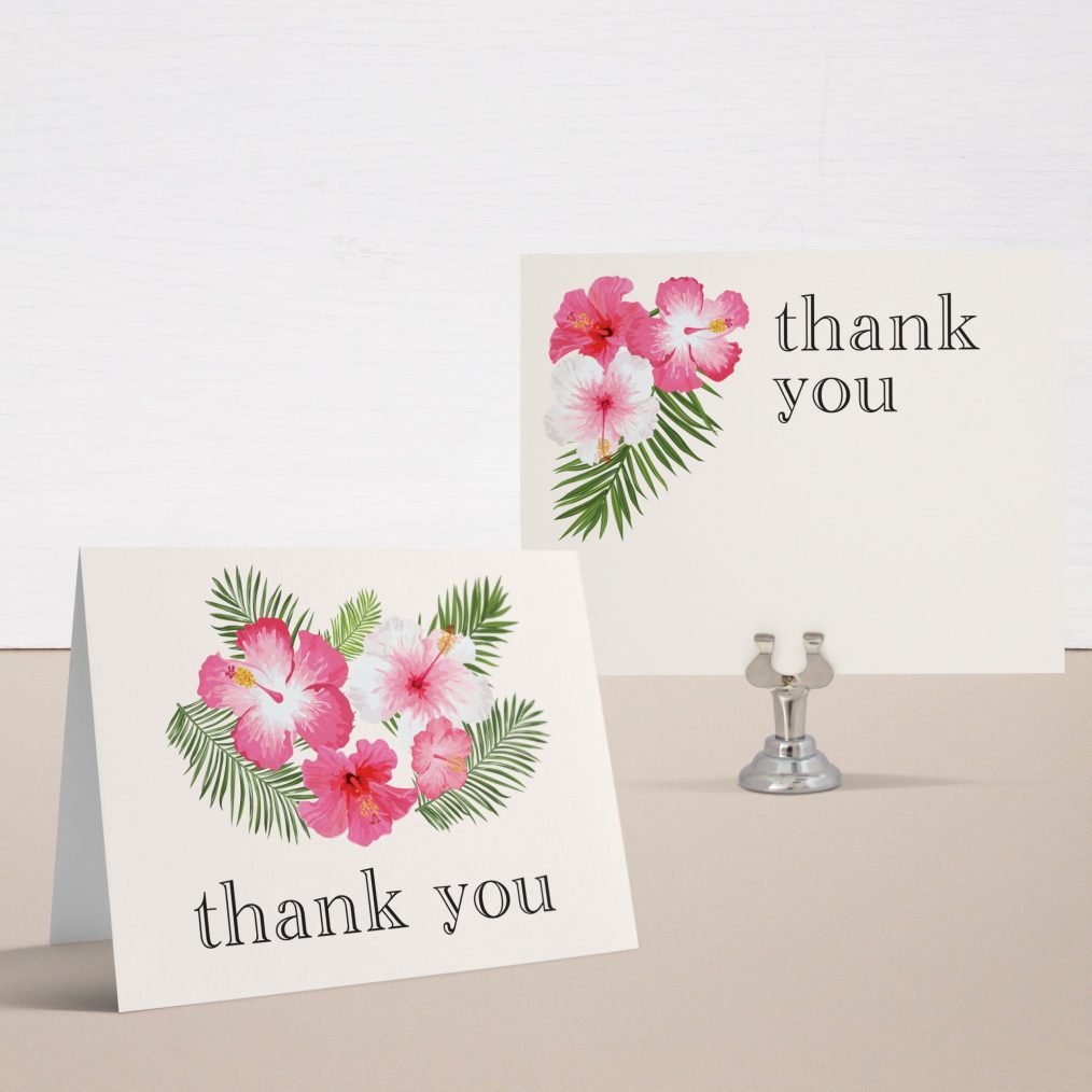Bright Tropical Bridal Shower Thank You Cards