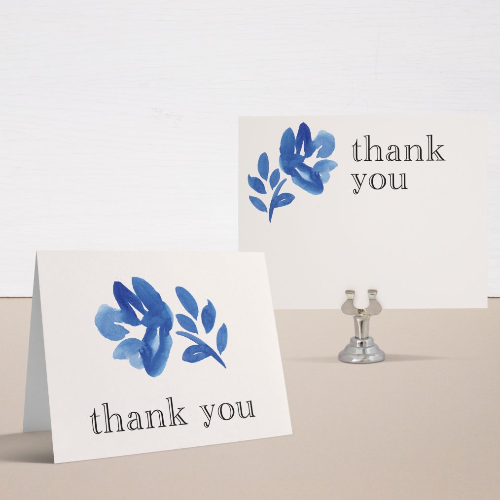 Floral Blues Bridal Shower Thank You Cards