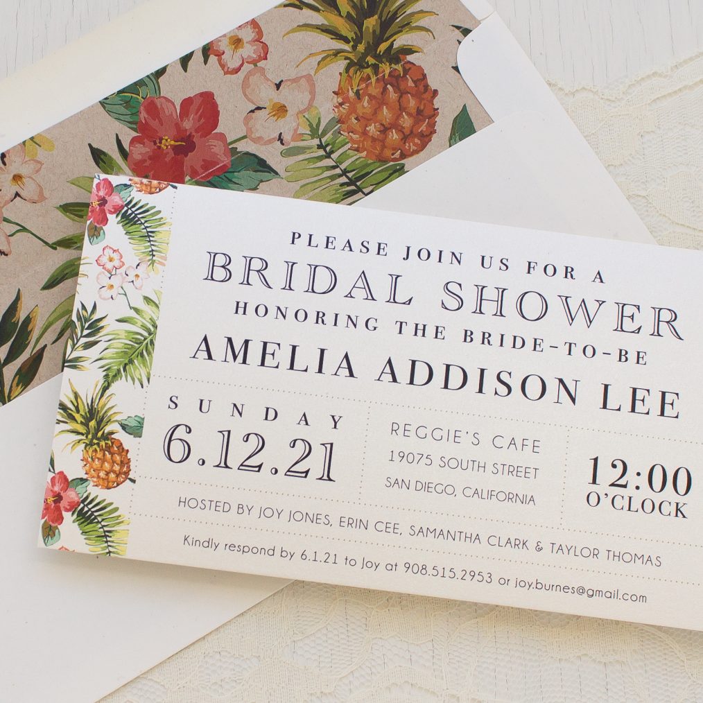 Pineapple Paradise Bridal Shower Invitations