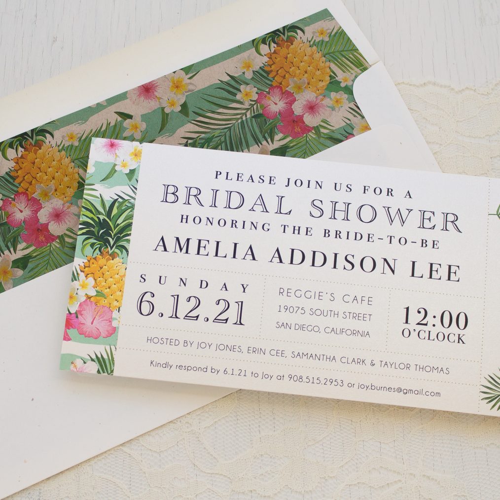 Pineapple Party Bridal Shower Invitations