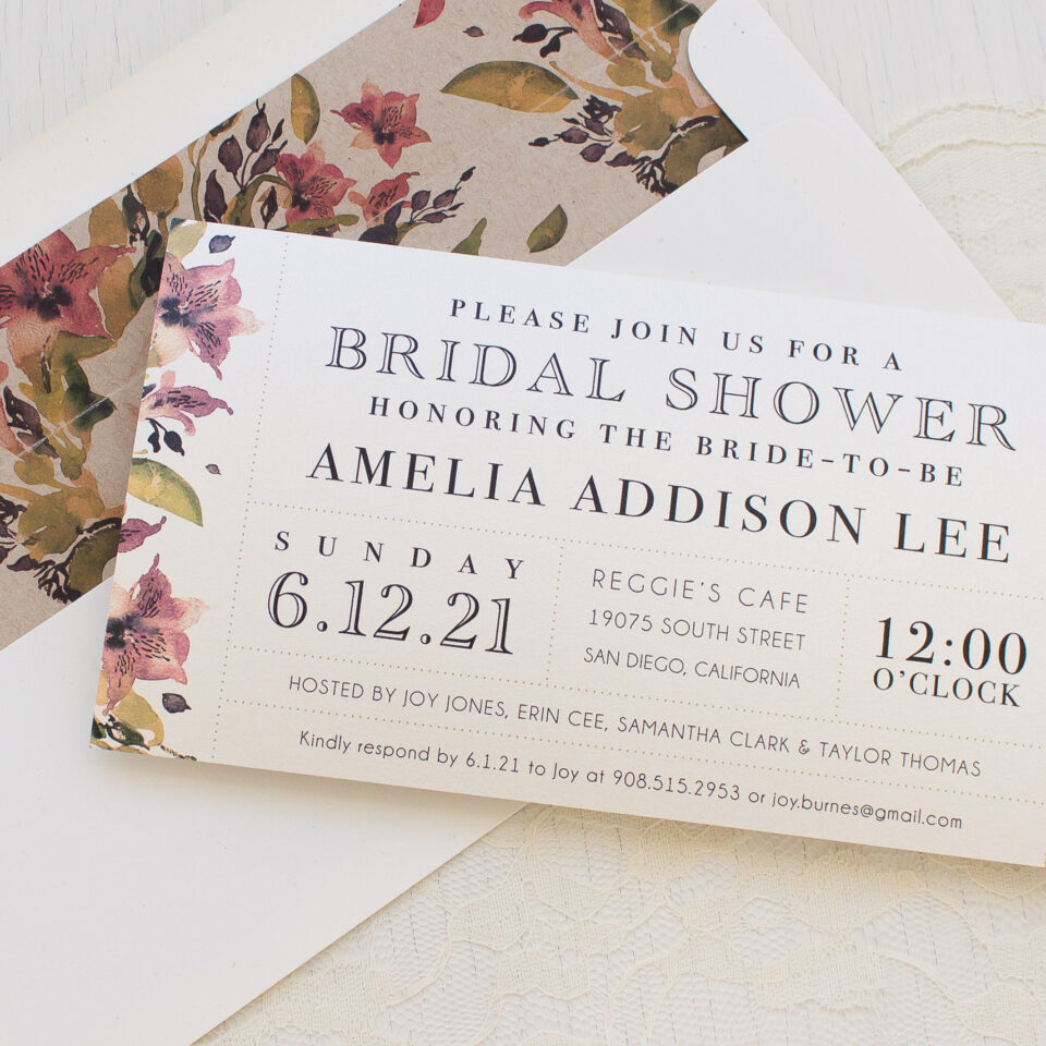 Soft Roses Bridal Shower Invitations | Beacon Lane