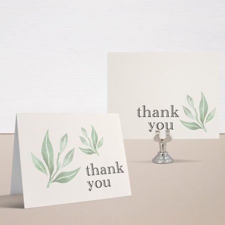 Watercolor Leaves Bridal Shower Thank You Cards