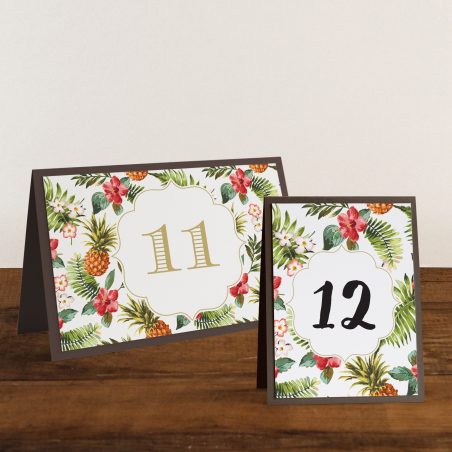 Pineapple Paradise Tented Table Numbers