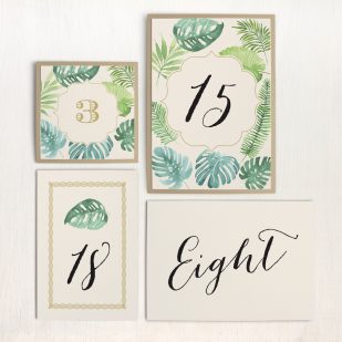 Tropical Green Flat Table Numbers