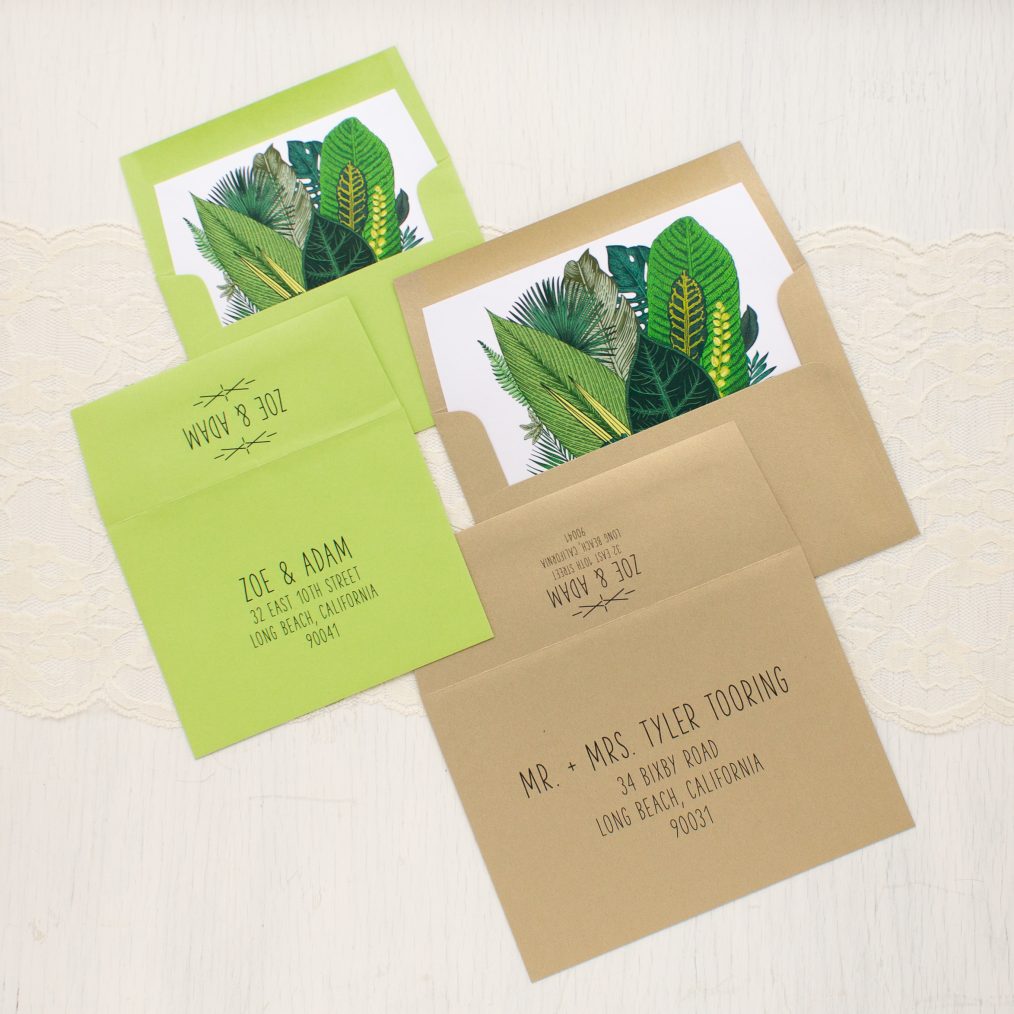 Green Leaf Wedding Invitations