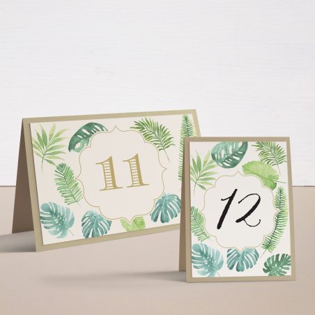 Tropical Green Tented Table Numbers