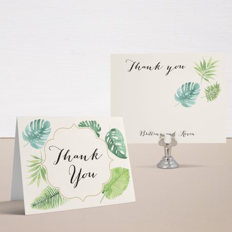 Tropical Green Thank You Cards