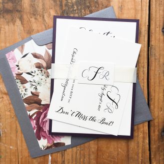 Simple Calligraphy Custom Wedding Invitations by Beacon Lane