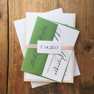 Black Script Custom Wedding Invitation by Beacon Lane