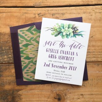 Succulent Script Customizable Save the Date by Beacon Lane