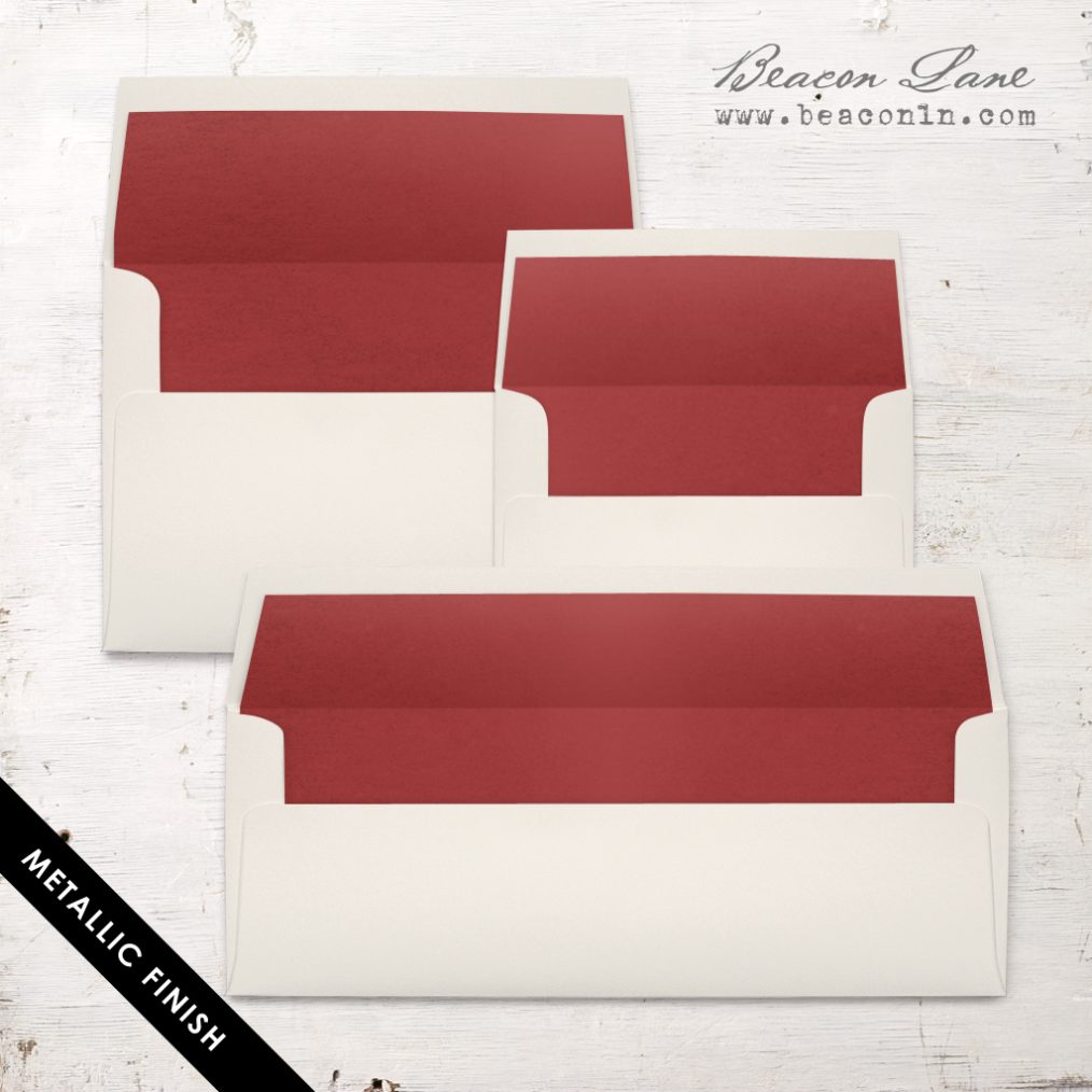 Crimson Metallic Envelope Liners