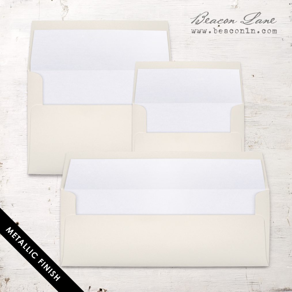 White Metallic Envelope Liners