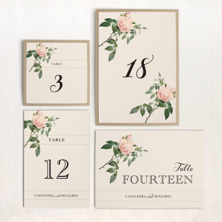 Ivory & Blush Flat Table Numbers