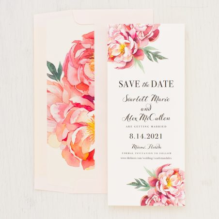 Pink Peonies Save the Dates