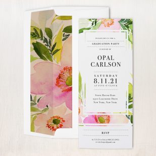 Blush & Coral Floral Graduation Invitations