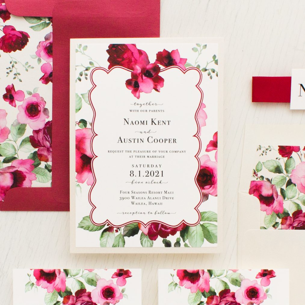 Cranberry Crush Wedding Invitations
